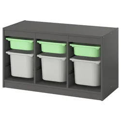 IKEA TROFAST(395.749.50) Полиця з контейнерами, сірий світло -зелений/сірий