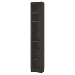 IKEA BILLY / OXBERG(394.833.61) полиця зі скляними дверцятами/подовжувач, імітація темно-коричневого кольору дуб