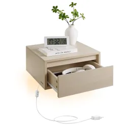 Висна приліжкова таблиця з бежевою лампою