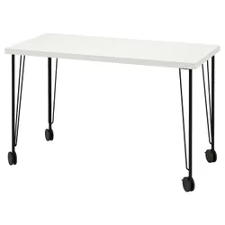 IKEA LAGKAPTEN / KRILLE(495.097.18) робочий стіл, білий/чорний