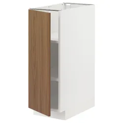 IKEA METOD(595.192.03) підлогова шафа/полиці, білий/Тісторп імітація коричневого горіха
