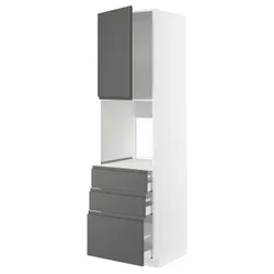 IKEA METOD / MAXIMERA (994.640.05) висота шафи n b / drz / 3 szu, білий / Voxtorp темно-сірий