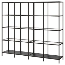 IKEA VITTSJÖ (892.945.32) стійка, чорно-коричневий / скл