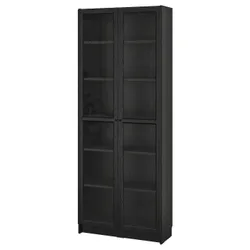 IKEA BILLY / OXBERG(594.833.17) книжкова шафа зі скляними дверима, чорна імітація дуб