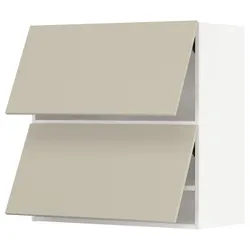 IKEA METOD (494.264.93) горизонтальна шафа 2 дверцята відкриваються сенсорні, білий / Havstorp бежевий