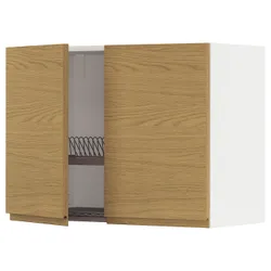 IKEA METOD(695.389.32) навісна шафа з сушаркою/2 дверцята, білий/імітація Voxtorpа дуб