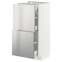IKEA METOD / MAXIMERA(593.299.67) 2-дверний / 3-місний, білий / Vårsta нержавіюча сталь