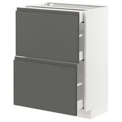 IKEA METOD / MAXIMERA(393.103.32) 2-дверний / 3-місний, білий / Voxtorp темно-сірий