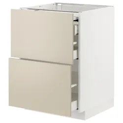 IKEA METOD / MAXIMERA(794.333.26) шафа з висувною стільницею / 3 шухляди, білий / Havstorp бежевий