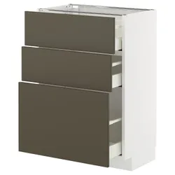 IKEA METOD / MAXIMERA(495.588.60) шафа для підлоги з 3 ящиками, білий/Хавсторп коричнево-бежевий