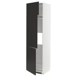 IKEA METOD(194.985.99) висока шафа для льоду/морозильна камера/3 двері, білий/матовий антрацит Nickebo
