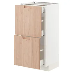 IKEA METOD / MAXIMERA(693.302.96) 2-дверний / 3-місний, білий / Fröjered світлий бамбук