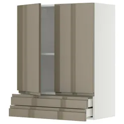 IKEA METOD / MAXIMERA(895.774.04) SZA śC 2 двері/2 кораблі, білий/Voxtorp Gloss Dark -brown