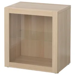 IKEA BESTÅ(690.476.51) сайт, з ефектом білого мореного дуба / прозоре скло Sindvik з ефектом білого мореного дуба