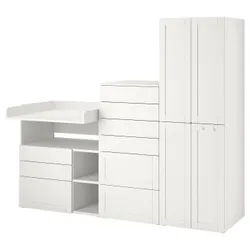 IKEA SMÅSTAD / PLATSA(595.837.17) стовп, Біла біла рама/зі столом прокрутки