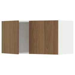 IKEA METOD(895.197.63) настінна шафа/2 двері, білий/Тісторп імітація коричневого горіха
