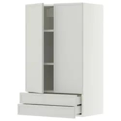 IKEA METOD / MAXIMERA(696.059.07) шість дверей/2 ящика, білий/Aspudden світло-сірий