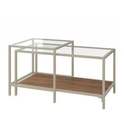 IKEA VITTSJÖ(906.043.50) столи, 2 шт., світло-бежевий/скл
