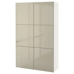 IKEA BESTÅ(190.577.94) поєднання з дверима, білий / глянцевий бежевий Selsviken