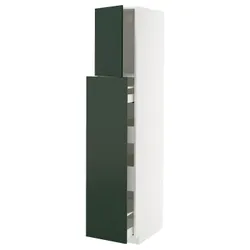 IKEA METOD / MAXIMERA(995.568.54) висока шафа з 1 дверима та 4 ящиками, білий/Хавсторп темно-зелений