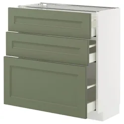 IKEA METOD / MAXIMERA(495.178.22) Шафа, що стоїть з 3 ящиками, Biały/axstad gria -green