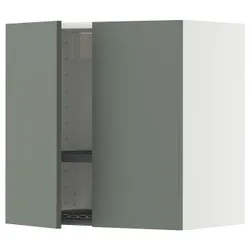 IKEA METOD(695.660.67) навісна шафа з сушаркою/2 дверцята, білий/Nickebo матовий сіро-зелений