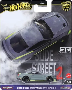 HOT WHEELS ПРЕМІУМ-АВТО КУЛЬТУРА СЛАЙД-СТРІТ 5/5 Ford Mustang RTR 2018 року Spec HKC85
