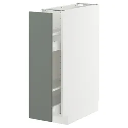 IKEA METOD / MAXIMERA(695.653.79) підлогова шафа/висувне внутрішнє обладнання, білий/Nickebo матовий сіро-зелений