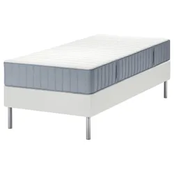IKEA LYNGÖR(995.523.61) континентальне ліжко, Valevåg середньої твердості/світло-блакитний білий