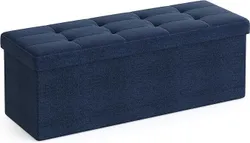 SONGMICS Ящик для зберігання, складна підставка для ніг, 38 x 110 x 38 см, тахта, вантажопідйомність до 300 кг, для вітальні,
