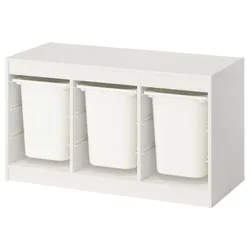 IKEA TROFAST(595.747.32) Полиця з контейнерами, білий/білий