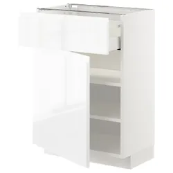 IKEA METOD / MAXIMERA(594.571.15) шафа stj szu / двер, білий / Voxtorp глянцевий / білий