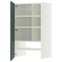 IKEA METOD(796.057.37) шафа-витяжка з полицею/дверцями, білий/Aspudden темно-сіро-зелений