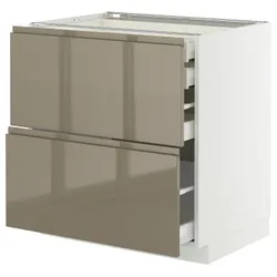 IKEA METOD / MAXIMERA(695.764.67) Stj 2fr/2n/wed/w, білий/Voxtorp Gloss Dark -brown