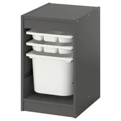 IKEA TROFAST(195.733.10) Полиця з контейнером/лотками, сірий/білий