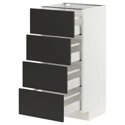 IKEA METOD / MAXIMERA(194.977.93) sha st 4fr/4sz, білий/матовий антрацит Nickebo