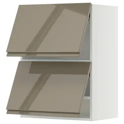 IKEA METOD(195.765.06) Горизонтальна шафа 2 двері OTW Touch, білий/Voxtorp Gloss Dark -brown