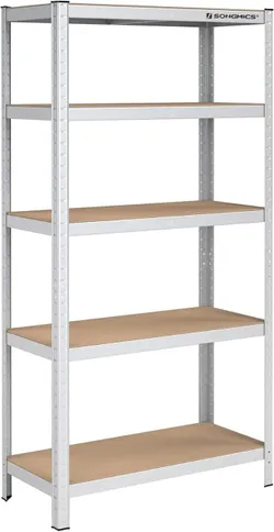 SONGMICS Heavy Duty Shelf, Basement, Warehouse, Metal, 180 x 90 x 40 cm, Вантажопідйомність до 875 кг, 5 регульованих полиць,