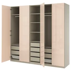 IKEA PAX / FARDAL(495.967.82) Комбінація гардеробу, Сірий -коре/світло -помаранчевий блиск