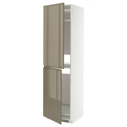 IKEA METOD(195.771.72) Гардеробні гардероби, білий/Voxtorp Gloss Dark -brown