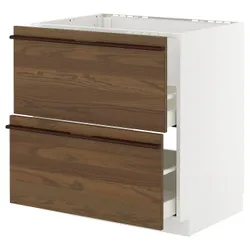 IKEA METOD / MAXIMERA(795.745.47) SZ ZL+2FR/2SZU, Білий/Stensta темно -коричневий шпон