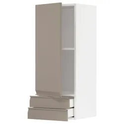 IKEA METOD / MAXIMERA(194.915.74) навісна шафа, двері/2 шухляди, білий/Upplöv матовий темно-бежевий