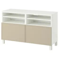 IKEA BESTÅ(995.973.74) Телевізійна лавка з дверима, Білий/krukmakare бежевий
