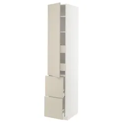 IKEA METOD / MAXIMERA(694.267.55) w sz z pół / 4 szu / drz / 2 fr, білий/Havstorp бежевий