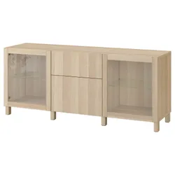 IKEA BESTÅ(894.126.77) поєднання з ящиками, прозоре скло білого вітражного дуба Lappviken / Sindvik / Stubbarp