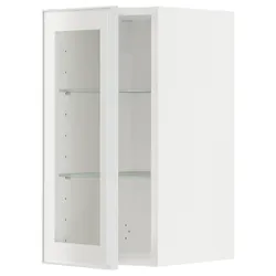 IKEA METOD(094.906.26) нап/скляна шафа, біле/Hesta біле прозоре скло