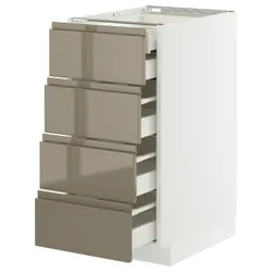 IKEA METOD / MAXIMERA(395.769.30) shast stj 4fr/2n/3śr сіяти, білий/Voxtorp Gloss Dark -brown