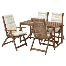 IKEA NÄMMARÖ(695.752.60) Таблиця+4 стільці розподілу, зовні, світло -коричневий/куддарна світло -сірий -рог