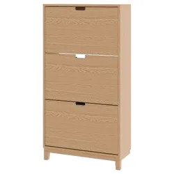 IKEA STÄLL(005.302.26) тумба для взуття, 3 відділення, дуб бл