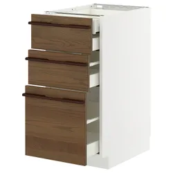 IKEA METOD / MAXIMERA(595.744.97) Stj 3fr/2n/wed/w, Білий/Stensta темно -коричневий шпон